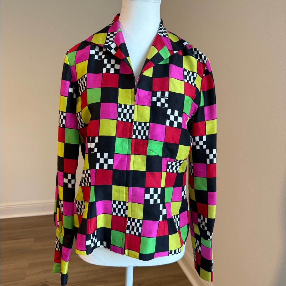Dana Buchman Multicolor Checkered Blouse